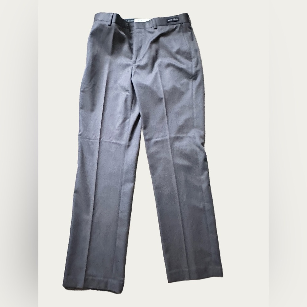 Classic Men's Gray Dress Pants Michael Brandon 34x32 100% Polyester